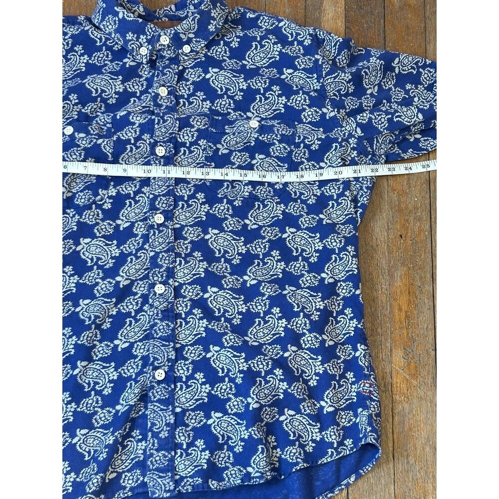 Blue Stapleford Workwear Paisley Cotton Flannel Button-Down - (Size L) - Picture 6 of 10